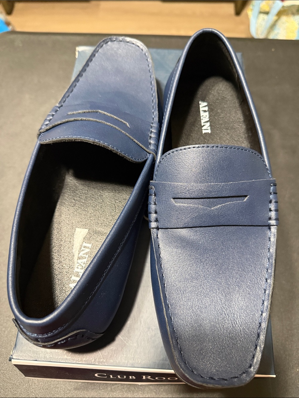 Alfani Men's Dark Blue Slip-On Penny Loafers